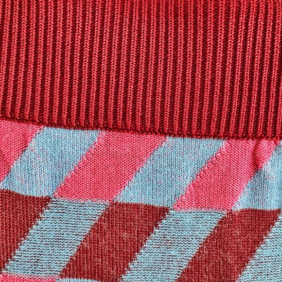 DVF Laris Stretch Knit Fitted Midi Skirt in Burgundy, Periwinkle, Pink Size XL - Picture 8 of 8